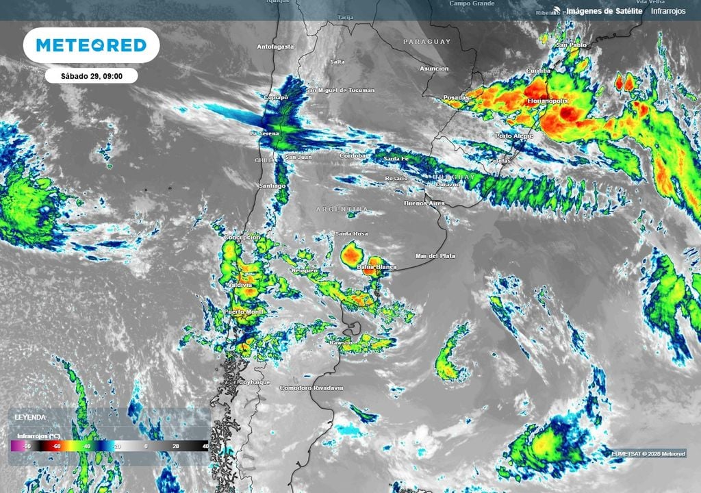 Imagen de satélite de la mañana del sábado 29.
