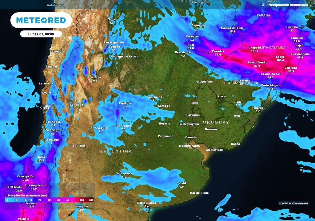 Precipitaciones previstas para este últmo fin de semana de agosto.