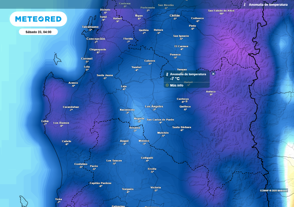 El sábado (23) será el día más frío de este fin de semana en la Región de Biobío.