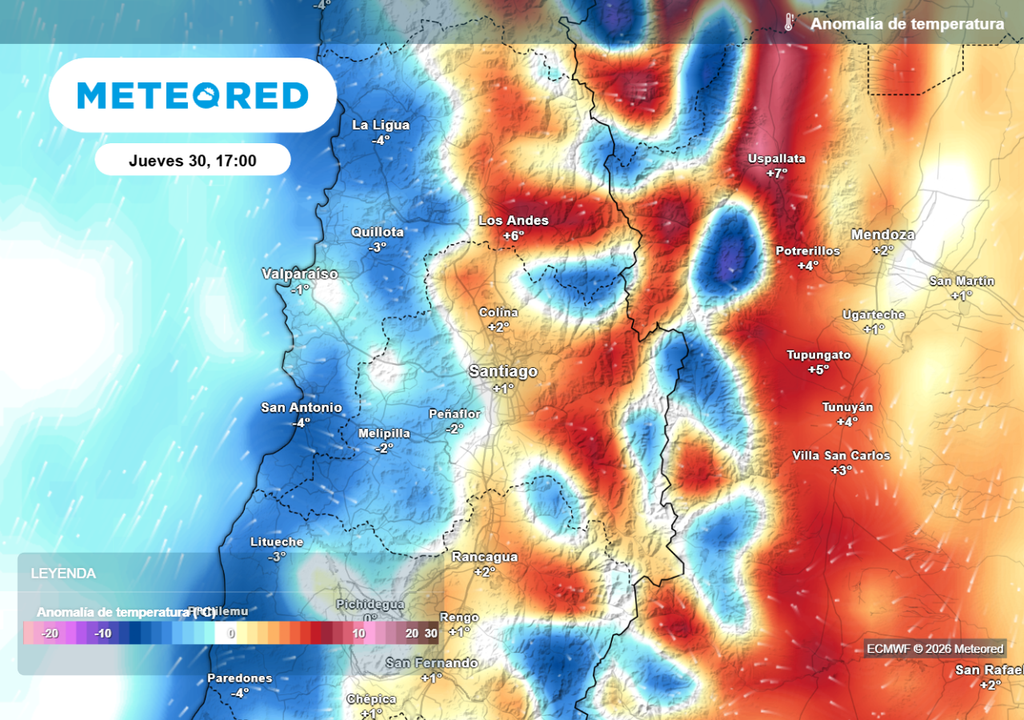 La tarde de este jueves presentará valores cercanos a los esperado en esta época, según el modelo europeo.