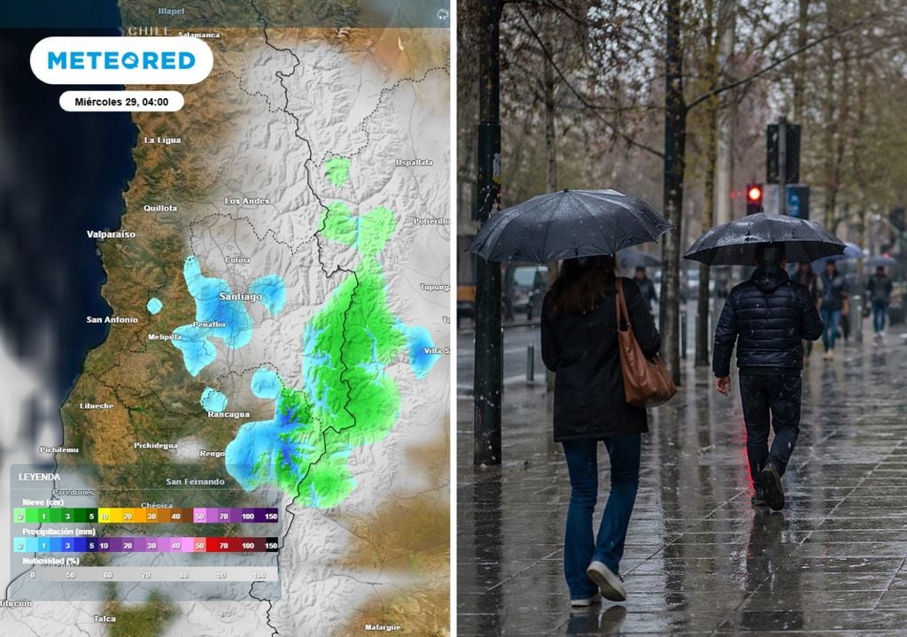 Existe una baja probabilidad de precipitaciones en la Región Metropolitana para las primeras horas del miércoles 29 de abril.