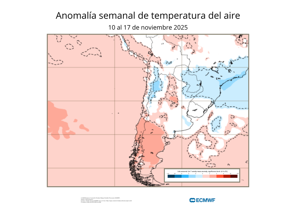 Pronóstico primera quincena noviembre 2025, Meteored, Chile