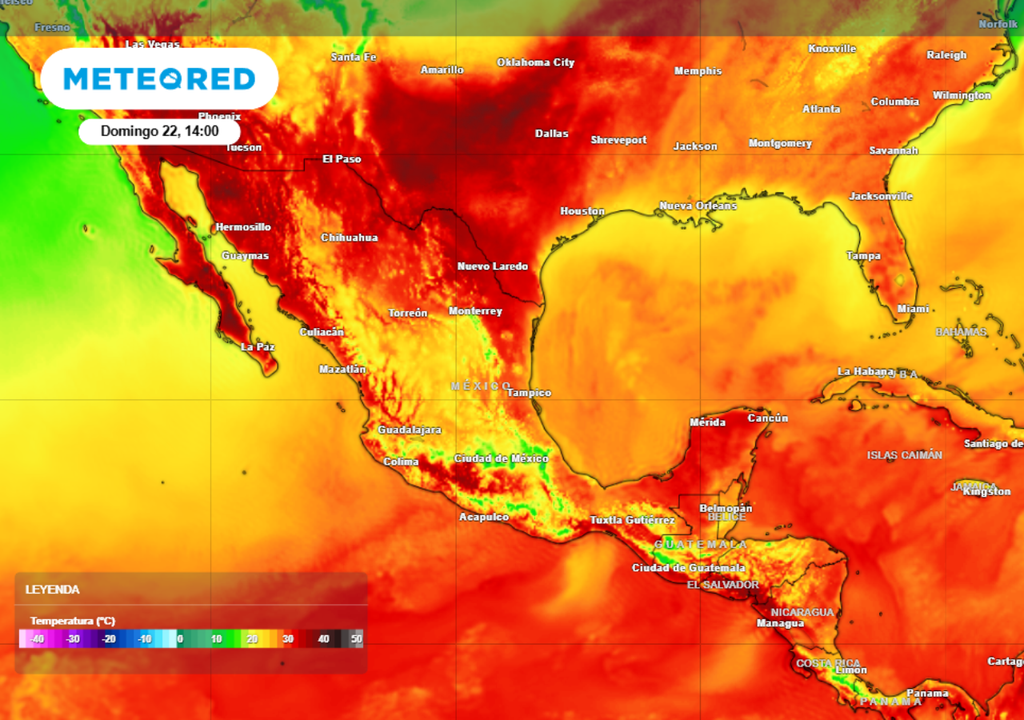 Máximas Temperaturas máximas de entre 40 °C y 45 °C se estarán presentando en varios estados.