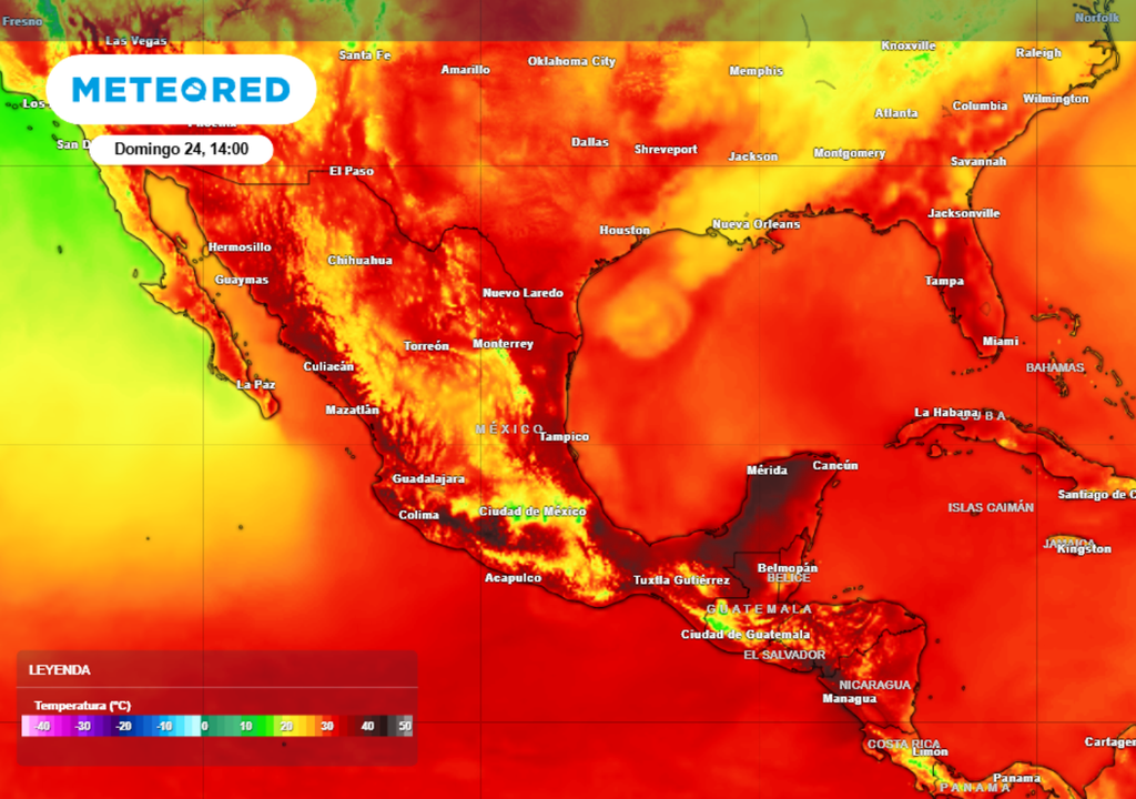 Calor Este domingo, las temperaturas estarán alcanzando o superando los 45 °C en algunas zonas de México.