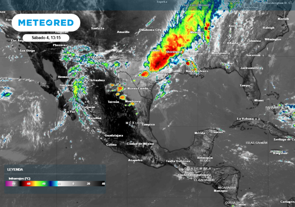 Se prevén tormentas fuertes en el Norte y Noreste del país, que avanzaran hacia el Golfo de México, provocando lluvias intensas y actividad eléctrica.