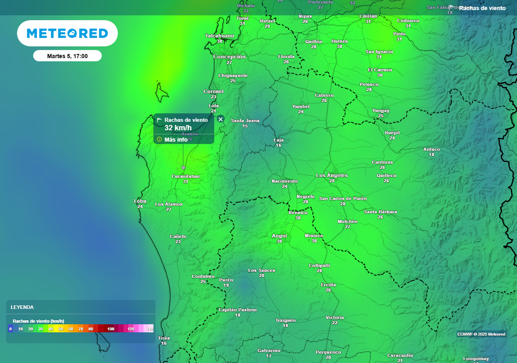 Temperaturas sobre los 20 °C en el Biobío, Meteored, Chile Temperaturas sobre los 20 °C en el Biobío, Meteored, Chile