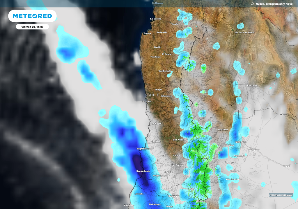 lluvias y nieve previstas El famoso escote del diablo se hará presente en el centro norte con el paso del próximo sistema frontal.
