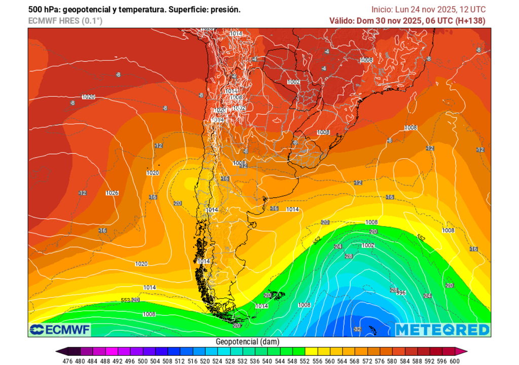 núcleo frío de altura previsto