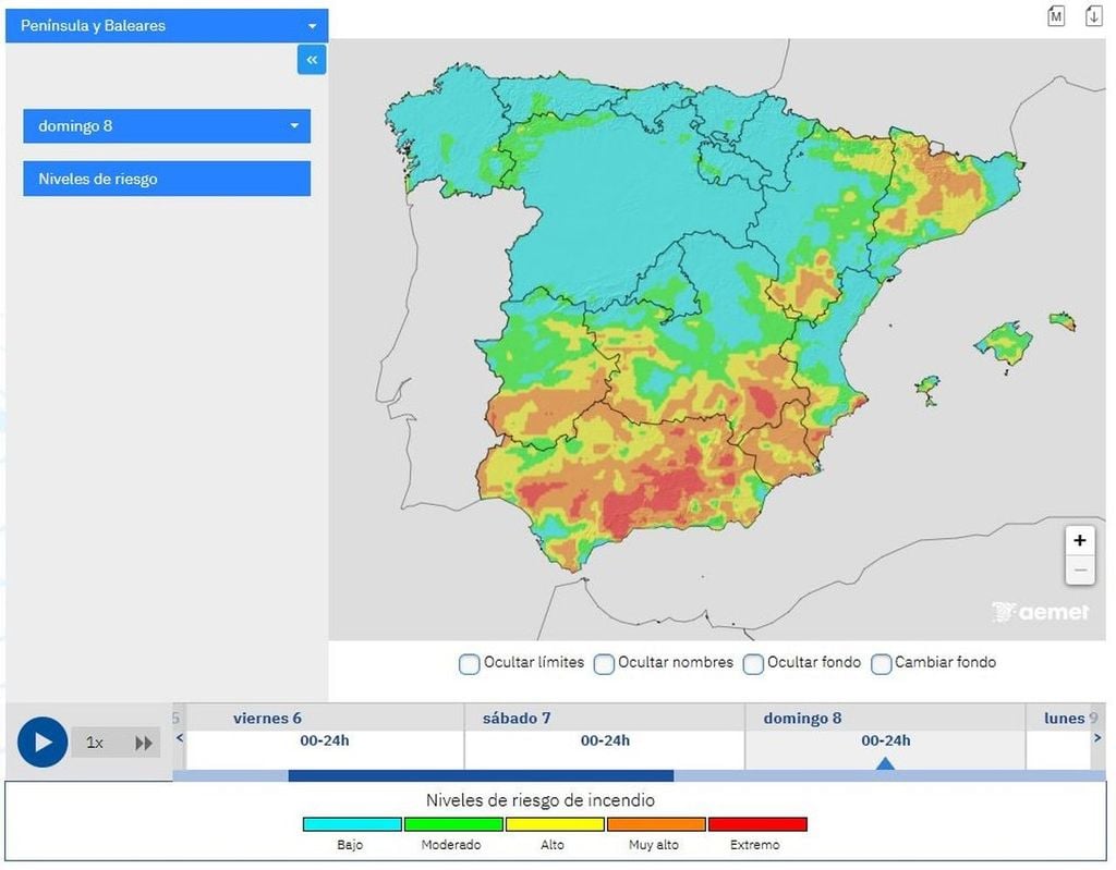 Mapa de riesgo de incendios Mapa de riesgo de incendios