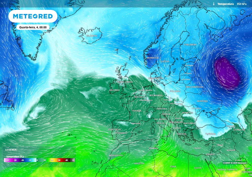 Os modelos intuem possíveis entradas de ar frio a longo prazo sobre a Europa, um sinal de enfraquecimento do vórtice polar.