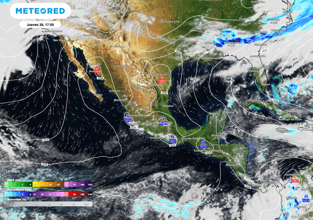 Se prevén lluvias aisladas con acumulados de 5 a 25 mm en entidades como Michoacán, Guerrero y Quintana Roo.