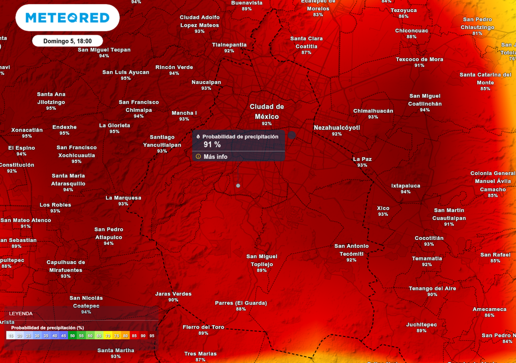 pronostico; el tiempo; tormenta; Ciudad de Mexico; futbol Se mantiene una muy alta probabilidad de lluvias en la CDMX a la hora del partido entre México e Inglaterra este domingo.