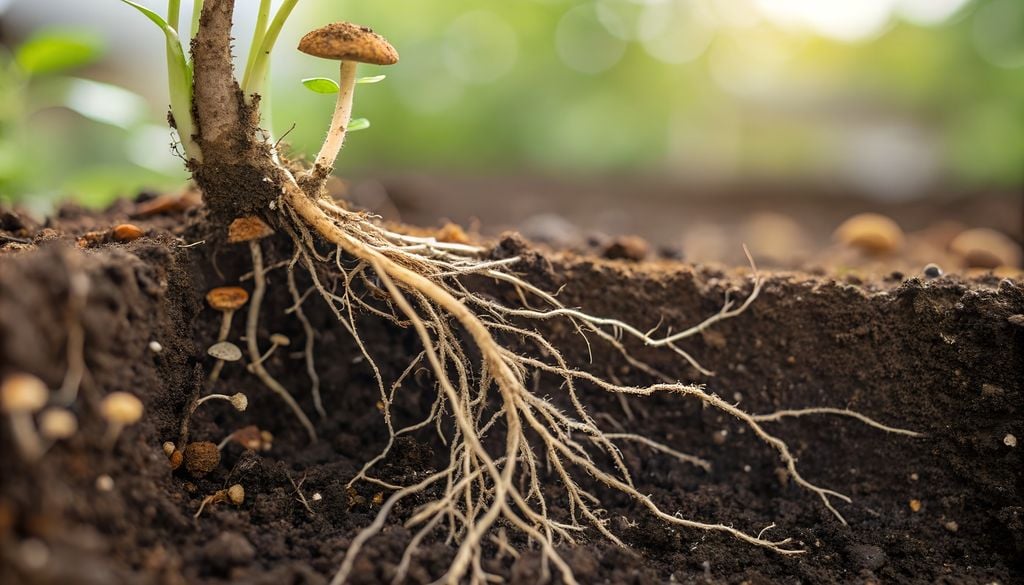 hongos y micorrizas La aparición de cuerpos fructíferos suele indicar que el hongo ya se encuentra bien establecido en el terreno. Opción 3