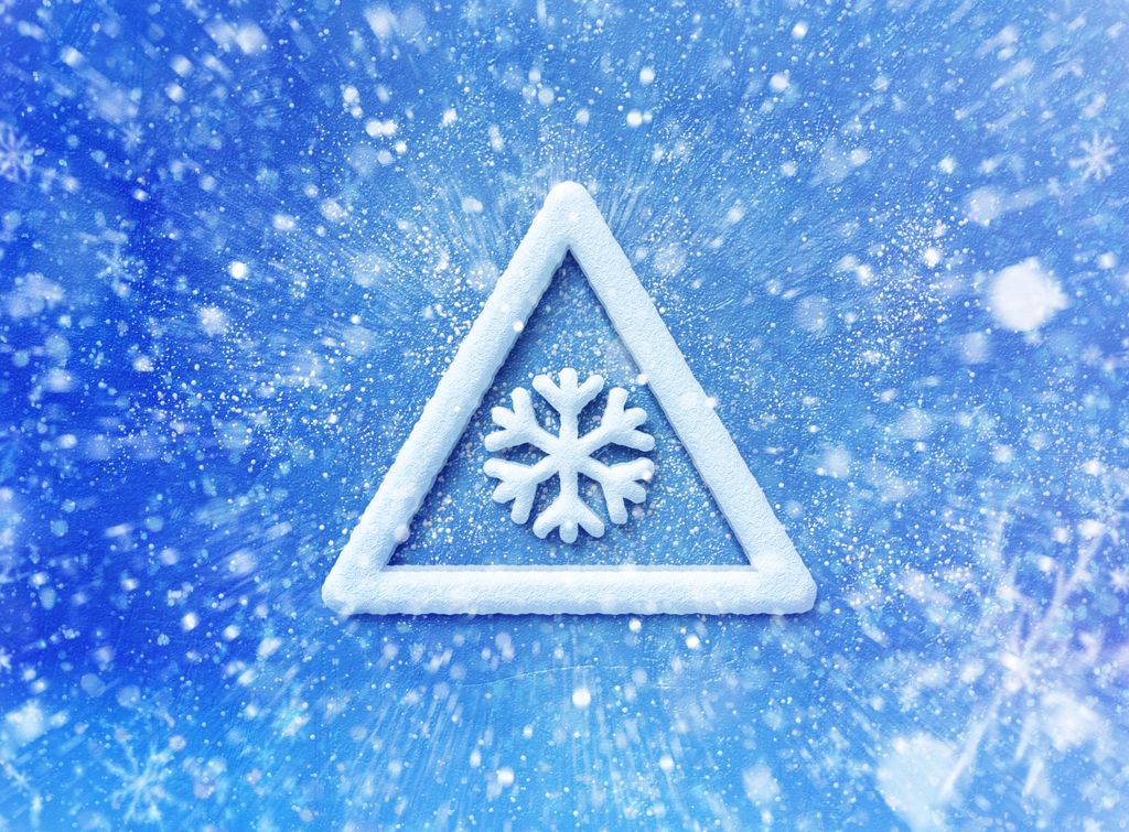 Winter snow warning symbol