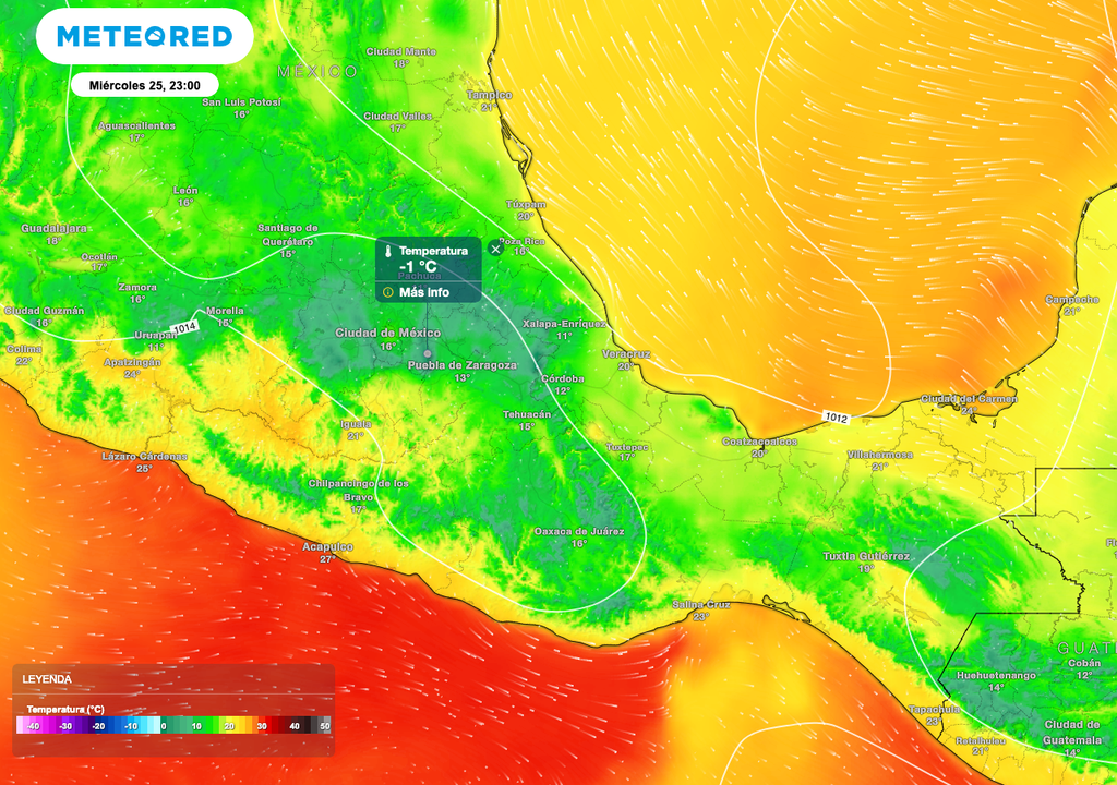 Las temperaturas mínimas más frías, se dejan sentir sobre algunas sierras del Norte y Centro con valores bajo cero y posibles heladas.