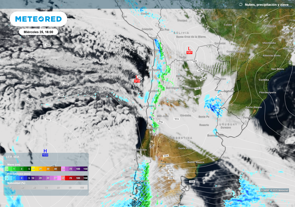 mapa de lluvia y nieve.