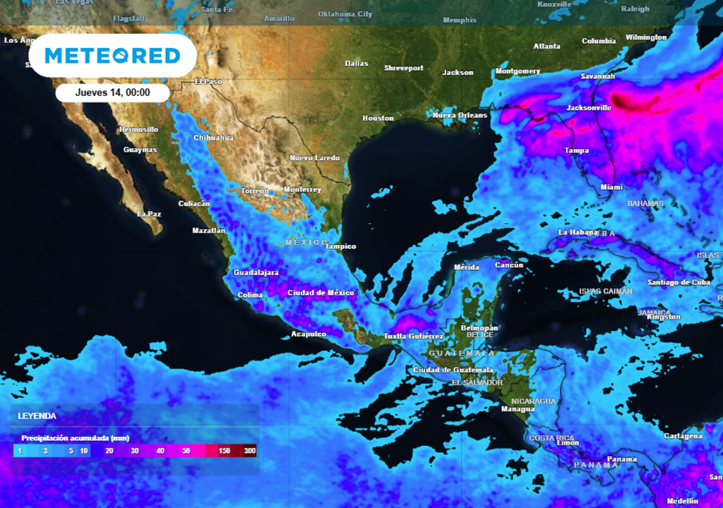 Lluvias Pronóstico de lluvias para este miércoles en México.
