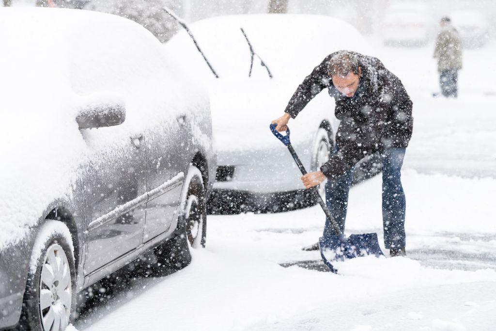 shoveling snow