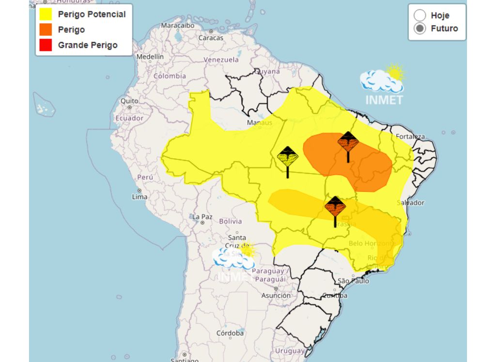 Alertas amarelo e laranja de chuvas intensas para esta sexta-feira (09), segundo o INMET. Alertas amarelo e laranja de chuvas intensas para esta sexta-feira (09), segundo o INMET.