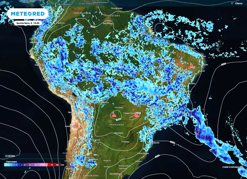 Chuva prevista para a tarde de quinta-feira (09). Chuva prevista para a tarde de quinta-feira (09).