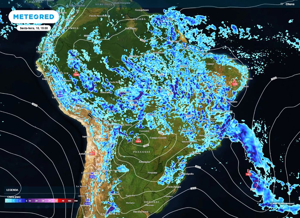 Chuva prevista para a tarde de sexta-feira (10). Chuva prevista para a tarde de sexta-feira (10).