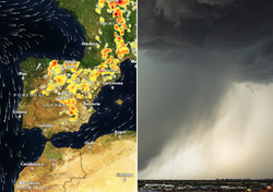 En unas horas las nubes convectivas dejarán muchos rayos y rachas fuertes de viento