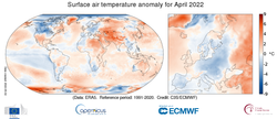 Abril de 2022: el sexto más cálido en los registros