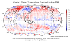 Agosto de 2022 a nivel mundial: el segundo más cálido según JMA