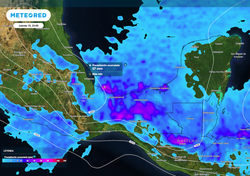 El dominio de una masa de aire polar y un frente frío, originan frío extremo y aguaceros