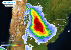 Alerta por más de 150 mm de lluvia acumulada entre lunes y miércoles