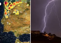 Amanhã e na quinta 28 preveem-se trovoadas com muitos raios, mas os mapas de chuva estão quase vazios: “atenção a isto