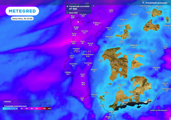 Entre quinta e sexta-feira prevê-se um novo episódio de chuva e vento em Portugal continental