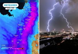 Hasta 40 mm de lluvia, tormentas y rachas de 70 km/h este viernes en Chile central