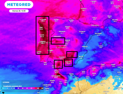 Nuevo carrusel de borrascas atlánticas con temporales, ríos atmosféricos y elevados acumulados de precipitaciones