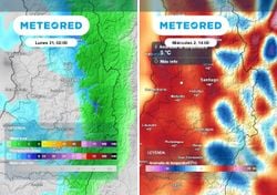 Chubascos el lunes y luego el cambio en Santiago: más de 20 °C durante varios días
