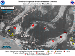 ¿Cuatro ciclones tropicales nombrados a la vez en el Atlántico?