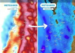 Lluvias a la vista: el anticiclón cede y llega frío a la zona central