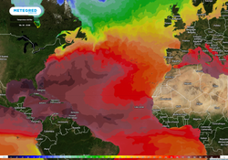 ¡El Atlántico norte arde! Una ola de calor marina alimenta a Danielle