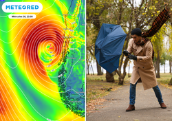 En unas horas 2 regiones recibirán el impacto de lluvias hasta 50 mm y viento sobre 80 km/h