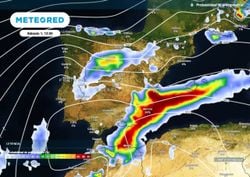 En unas horas dejará lluvias localmente fuertes en la Comunidad Valenciana, Región de Murcia y Almería