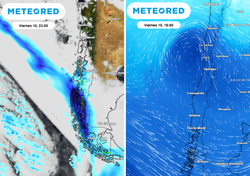 Sistema frontal, río atmosférico y baja segregada llegan este fin de semana a Chile