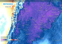 Fuerte irrupción de aire frío: heladas intensas y mínimas de hasta -4 °C
