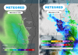 Hasta 50 mm en la RM: sistema frontal con río atmosférico impactará Santiago el miércoles