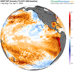 Hay un 62% de que el fenómeno El Niño se desarrolle durante mayo-julio 2023