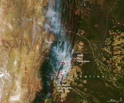 Incendios en el noroeste argentino