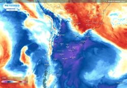 Nova onda de frio derruba atinge a Argentina e avança em direção ao Sul do Brasil