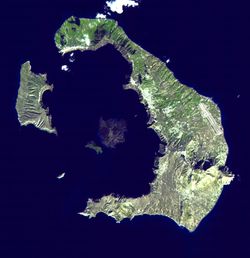 La fecha de la erupción del volcán Thera