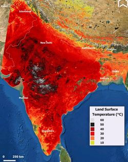 La ola de calor en la India