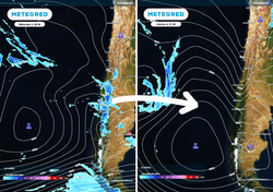 Lluvias en el comienzo de la semana en Chile, antes del cambio en el tiempo