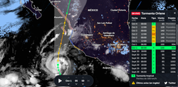 La tormenta tropical Orlene más cerca de las costas de México